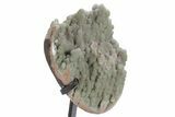Sparkling Green Prasiolite Quartz Formation on Metal Stand #357218-2